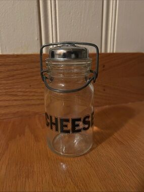Vintage Wheaton USA Glass Cheese Shaker Wire Bail Shaker
